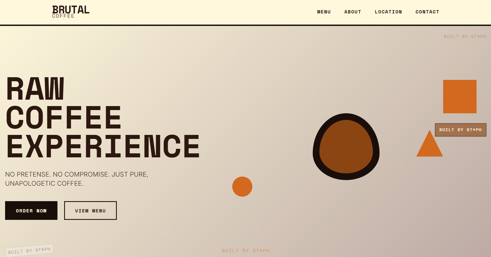 BRUTAL COFFEE Website Screenshot
